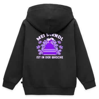 Dirndl Münchner Volksfest MEI DIRNDL IST IN DER - Kinder Premium Organic Zip Hoodie - Schwarz - Hinten - AI Model Kid Male (0cm)