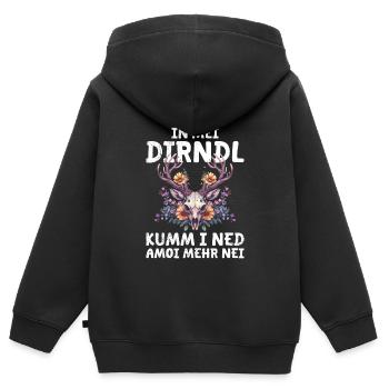 Mon dirndl ne convient plus au dirndl de remplacement - Sweat Premium à capuche zippé enfant bio - noir - Dos - AI Model Kid Male (0cm)