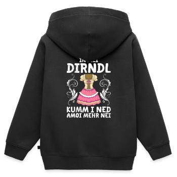 Mon dirndl ne convient plus au dirndl de remplacement - Sweat Premium à capuche zippé enfant bio - noir - Dos - AI Model Kid Male (0cm)