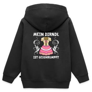 Dirndl zu klein Trachtenshirt Damen Tracht Dirndl - Kinder Premium Organic Zip Hoodie - Schwarz - Hinten - AI Model Kid Male (0cm)
