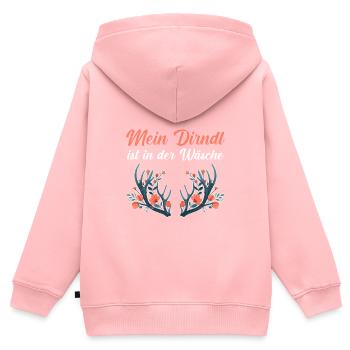 Today without Dirndl Replacement Dirndl Women - Kids Premium Organic Zip-up Hoodie - rose - Back - AI Model Kid Female (0cm)