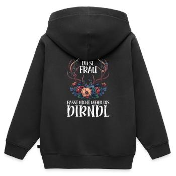 Mon dirndl ne convient plus au dirndl de remplacement - Sweat Premium à capuche zippé enfant bio - noir - Dos - AI Model Kid Male (0cm)