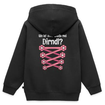 Today without Dirndl Replacement Dirndl Women - Kids Premium Organic Zip-up Hoodie - black - Back - AI Model Kid Male (0cm)
