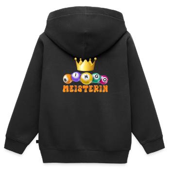BINGO MASTER Bingo Player Bingo Lover - Sweat Premium à capuche zippé enfant bio - noir - Dos - AI Model Kid Male (0cm)
