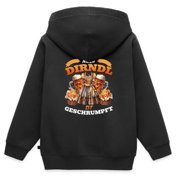 Münchner Volksfest MEIN DIRNDL IST GESCHRUMPFT - Kinder Premium Organic Zip Hoodie - Schwarz - Hinten - AI Model Kid Male (0cm)