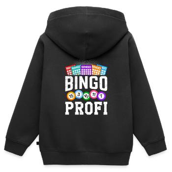 Bingo Player BINGO PRO Bingo Lovers - Sweat Premium à capuche zippé enfant bio - noir - Dos - AI Model Kid Male (0cm)