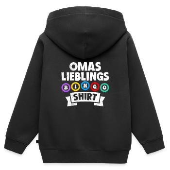 Bingo OMAS LIEBLINGS BINGO SHIRT Lustiges Bingo - Kinder Premium Organic Zip Hoodie - Schwarz - Hinten - AI Model Kid Male (0cm)