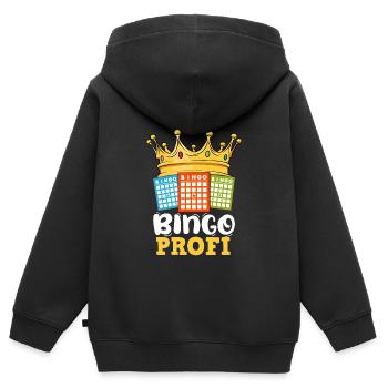 Bingo Player BINGO PRO Bingo Lovers - Sweat Premium à capuche zippé enfant bio - noir - Dos - AI Model Kid Male (0cm)
