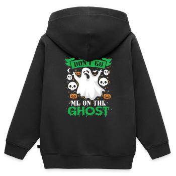 Halloween Kostüm Kinder DON'T GO ME ON THE GHOST - Kinder Premium Organic Zip Hoodie - Schwarz - Hinten - AI Model Kid Male (0cm)