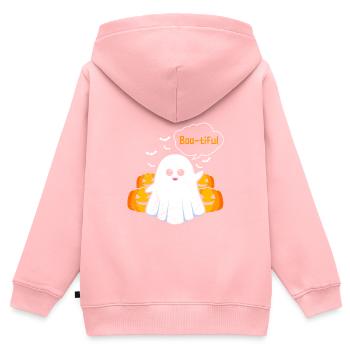 Costume d’Halloween Enfants BOO-TIFUL Drôle Halloween - Sweat Premium à capuche zippé enfant bio - rose - Dos - AI Model Kid Female (0cm)