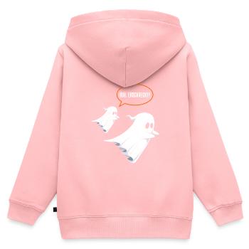 Halloween Kostüm Kinder BUH! ERWISCHT! Lustiges - Kinder Premium Organic Zip Hoodie - Rosa - Hinten - AI Model Kid Female (0cm)