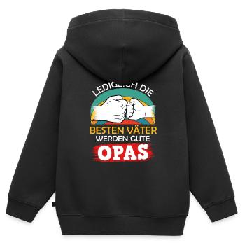 Opi LEDIGLICH DIE BESTEN VÄTER WERDEN GUTE - Kinder Premium Organic Zip Hoodie - Schwarz - Hinten - AI Model Kid Male (0cm)