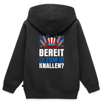 Feuerwerk BEREIT ZUM KNALLEN? Lustiges Böllern - Kinder Premium Organic Zip Hoodie - Schwarz - Hinten - AI Model Kid Male (0cm)