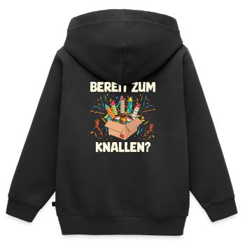 Feuerwerk BEREIT ZUM KNALLEN? Lustiges Böllern - Kinder Premium Organic Zip Hoodie - Schwarz - Hinten - AI Model Kid Male (0cm)