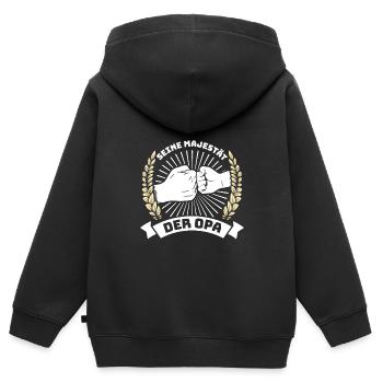 Opi SEINE MAJESTÄT DER OPA Lustiges Großvater - Kinder Premium Organic Zip Hoodie - Schwarz - Hinten - AI Model Kid Male (0cm)