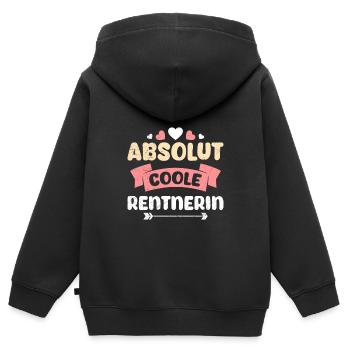 Rentnerin ABSOLUT COOLE RENTNERIN Lustiges - Kinder Premium Organic Zip Hoodie - Schwarz - Hinten - AI Model Kid Male (0cm)