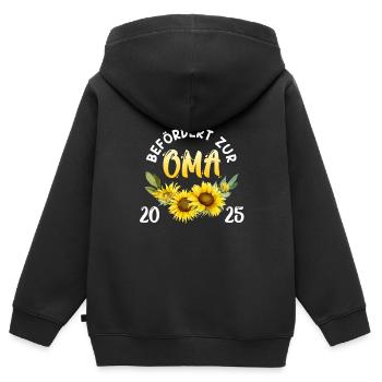 Großmutter BEFÖRDERT ZUR OMA 2025 Omi Rente - Kinder Premium Organic Zip Hoodie - Schwarz - Hinten - AI Model Kid Male (0cm)