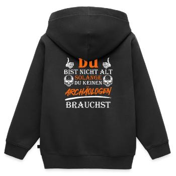 Opi DU BIST ERST ALT WENN DU EINEN ARCHEÄOLOGEN - Kinder Premium Organic Zip Hoodie - Schwarz - Hinten - AI Model Kid Male (0cm)