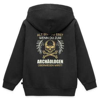 Opi DU BIST ERST ALT WENN DU EINEN ARCHEÄOLOGEN - Kinder Premium Organic Zip Hoodie - Schwarz - Hinten - AI Model Kid Male (0cm)