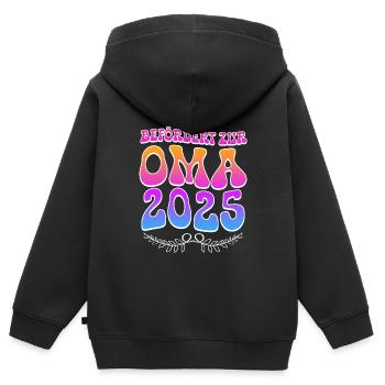 Großmutter BEFÖRDERT ZUR OMA 2025 Omi Rente - Kinder Premium Organic Zip Hoodie - Schwarz - Hinten - AI Model Kid Male (0cm)
