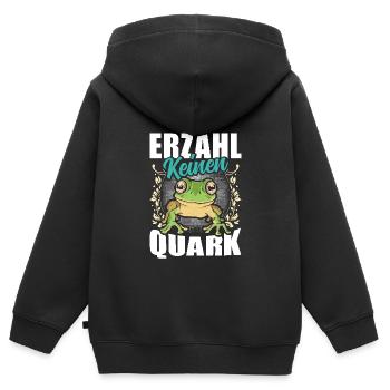 Froschkostüm Karneval ERZÄHL KEINEN QUARK Lustig - Kinder Premium Organic Zip Hoodie - Schwarz - Hinten - AI Model Kid Male (0cm)