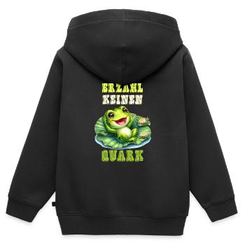 Froschkostüm ERZÄHL KEINEN QUARK Lustiges - Kinder Premium Organic Zip Hoodie - Schwarz - Hinten - AI Model Kid Male (0cm)