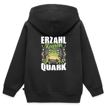 Froschkostüm Karneval ERZÄHL KEINEN QUARK Lustig - Kinder Premium Organic Zip Hoodie - Schwarz - Hinten - AI Model Kid Male (0cm)
