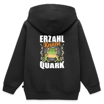Froschkostüm Karneval ERZÄHL KEINEN QUARK Lustig - Kinder Premium Organic Zip Hoodie - Schwarz - Hinten - AI Model Kid Male (0cm)
