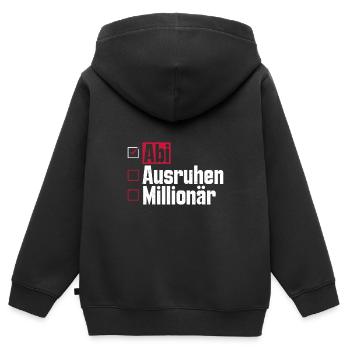Abitur ABI AUSRUHEN MILLIONÄR Abi Lustiges - Kinder Premium Organic Zip Hoodie - Schwarz - Hinten - AI Model Kid Male (0cm)