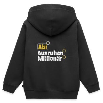 Abitur ABI AUSRUHEN MILLIONÄR Abi Lustiges - Kinder Premium Organic Zip Hoodie - Schwarz - Hinten - AI Model Kid Male (0cm)