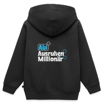 Abitur ABI AUSRUHEN MILLIONÄR Abi Lustiges - Kinder Premium Organic Zip Hoodie - Schwarz - Hinten - AI Model Kid Male (0cm)