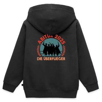 ABITUR 2025 DIE ÜBERFLIEGER Abiturient Lustiges - Kinder Premium Organic Zip Hoodie - Schwarz - Hinten - AI Model Kid Male (0cm)