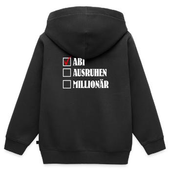 ABI AUSRUHEN MILLIONÄR Abiturient Lustiges - Kinder Premium Organic Zip Hoodie - Schwarz - Hinten - AI Model Kid Male (0cm)