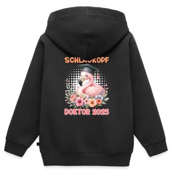 DOKTOR 2025 SCHLAUKOPF Doktorand Lustiges - Kinder Premium Organic Zip Hoodie - Schwarz - Hinten - AI Model Kid Male (0cm)