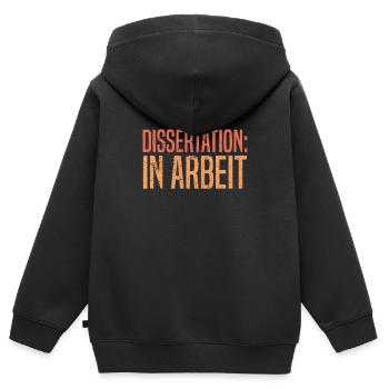 DISSERTATION IN ARBEIT Doktorand Lustiges - Kinder Premium Organic Zip Hoodie - Schwarz - Hinten - AI Model Kid Male (0cm)