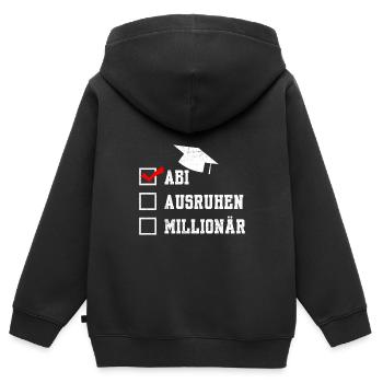 ABI AUSRUHEN MILLIONÄR Abiturient Lustiges - Kinder Premium Organic Zip Hoodie - Schwarz - Hinten - AI Model Kid Male (0cm)