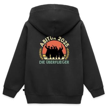 ABITUR 2025 DIE ÜBERFLIEGER Abiturient Lustiges - Kinder Premium Organic Zip Hoodie - Schwarz - Hinten - AI Model Kid Male (0cm)