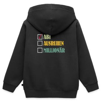 ABI AUSRUHEN MILLIONÄR Abiturient Lustiges - Kinder Premium Organic Zip Hoodie - Schwarz - Hinten - AI Model Kid Male (0cm)