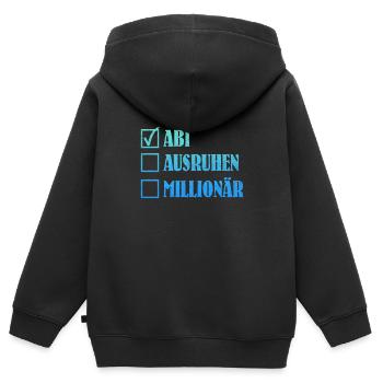 ABI AUSRUHEN MILLIONÄR Abiturient Lustiges - Kinder Premium Organic Zip Hoodie - Schwarz - Hinten - AI Model Kid Male (0cm)