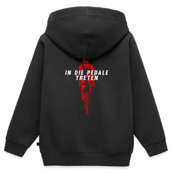 Radfahrer IN DIE PEDALE TRETEN Radeln Lustiges - Kinder Premium Organic Zip Hoodie - Schwarz - Hinten - AI Model Kid Male (0cm)
