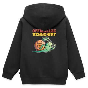 Läufer OFFIZIELLES RENNSHIRT Laufen Lustiges - Kinder Premium Organic Zip Hoodie - Schwarz - Hinten - AI Model Kid Male (0cm)