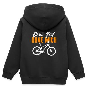 Fahrrad Fahren OHNE RAD OHNE MICH Radeln Lustig - Kinder Premium Organic Zip Hoodie - Schwarz - Hinten - AI Model Kid Male (0cm)
