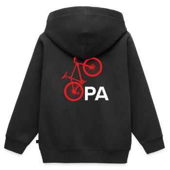 Großvater Radfahren OPA Radeln Lustiges - Kinder Premium Organic Zip Hoodie - Schwarz - Hinten - AI Model Kid Male (0cm)