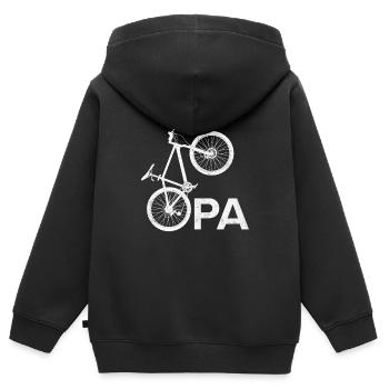 Großvater Radfahren OPA Radeln Lustiges - Kinder Premium Organic Zip Hoodie - Schwarz - Hinten - AI Model Kid Male (0cm)