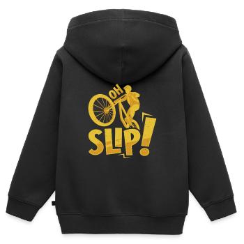 Radfahrer OH SLIP! Radfahren Lustiges - Kinder Premium Organic Zip Hoodie - Schwarz - Hinten - AI Model Kid Male (0cm)