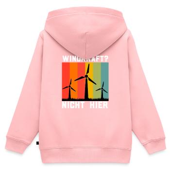 Anti Energiewende WINDKRAFT? NICHT HIER Lustig - Kinder Premium Organic Zip Hoodie - Rosa - Hinten - AI Model Kid Female (0cm)