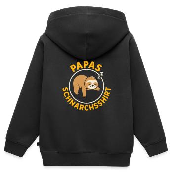 Vaterschaft PAPAS SCHNARCHSSHIRT LUSTIG - Kinder Premium Organic Zip Hoodie - Schwarz - Hinten - AI Model Kid Male (0cm)
