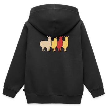 Alpaka Fan ALPAKA Fanartikel Lama Lustiges - Kinder Premium Organic Zip Hoodie - Schwarz - Hinten - AI Model Kid Male (0cm)