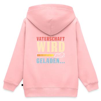 VATERSCHAFT WIRD GELADEN Lustiges - Kinder Premium Organic Zip Hoodie - Rosa - Hinten - AI Model Kid Female (0cm)