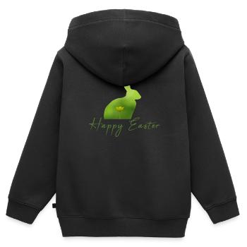 Happy Easter rabbit - Kinder Premium Organic Zip Hoodie - Schwarz - Hinten - AI Model Kid Male (0cm)